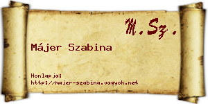 Májer Szabina névjegykártya